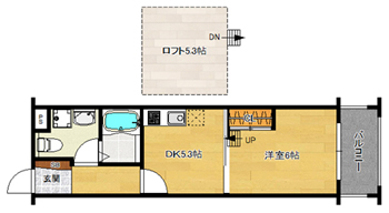 洋6.0×DK5.3×ロフト5.3　（30㎡）