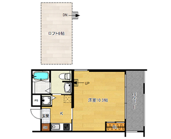 洋10.3×K3×ロフト6.0　（32.8㎡）