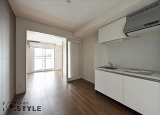 1DKタイプダイニング側から