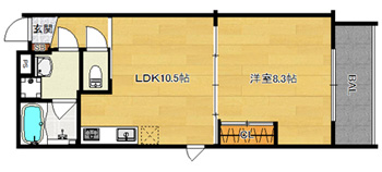 洋8.3×LDK10.5　（40.71㎡）