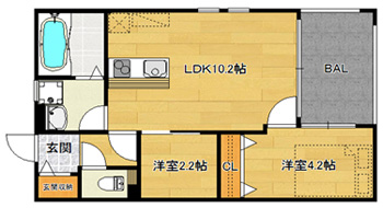 洋4.2×納2.2×LDK10.2（39.7㎡）01・02type