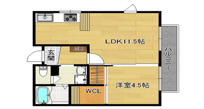 洋4.5×LDK11.5（38㎡）201・202号
