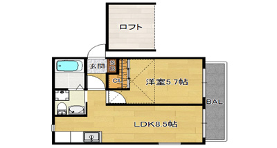 洋5.7×LDK8.5×ロフト3.4（38㎡）305号