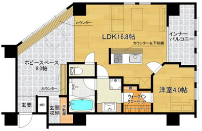 洋4.0×LDK24.8（60.99m<sup>2</sup>）