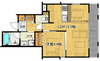洋4.4×LDK12.5（40m<sup>2</sup>）02号type