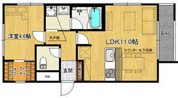 洋4.6×LDK11.0（40m<sup>2</sup>）03号type