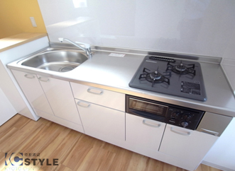 ワイド1800の２口ガスシステムキッチン