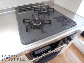 ２口ガスコンロにグリル付が魅力