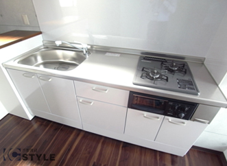 ワイド1800の２口ガスシステムキッチン