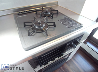 ２口ガスコンロにグリル付が魅力