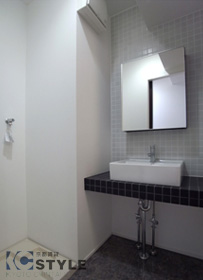 室内洗濯機置場を併設した洗面脱衣スペース（202号）