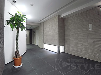 立体感のあるタイル壁