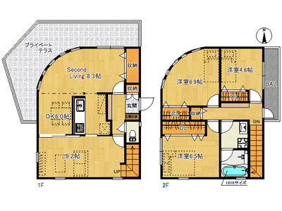 洋6.9×洋6.5×洋4.8×LDK23.5（100.82m<sup>2</sup>）101号