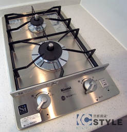 スタイリッシュな２口ガスコンロ（全タイプ共通）