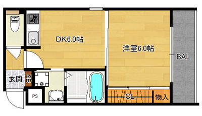 洋6.0×DK6.0（30.26㎡）05号・東向
