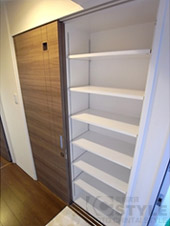 可動棚式の大型シューズクローゼット