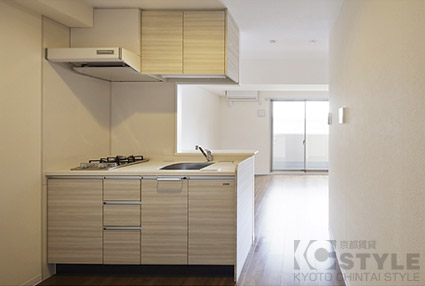 1Kタイプの対面カウンターキッチン