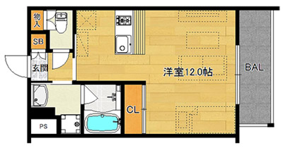 洋12.0K（30.89㎡）01号・北向