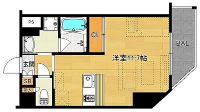 洋11.7K（30.0㎡）02号・北向