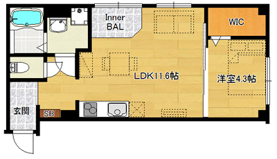 洋4.3×LDK11.6（40.81㎡）06type