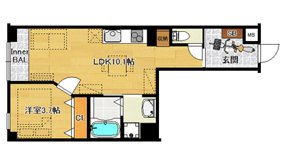 笆ｶ洋3.7×LDK10.1（36.29㎡）01type