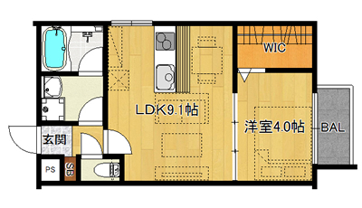 洋4.0×LDK9.1（32.68㎡）303号・南向