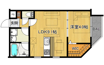 洋4.0×LDK9.1（32.10㎡）302号・南向
