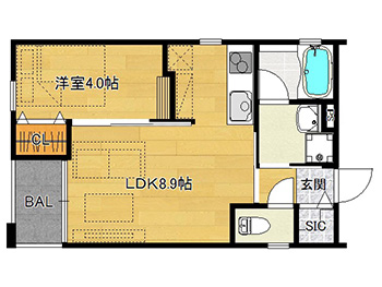 洋4.0×LDK8.9（31.55㎡）01type西向