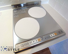 清潔にお手入れがしやすい2口ＩＨコンロ