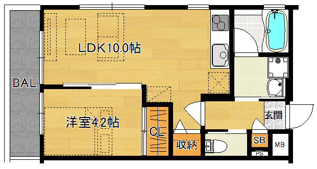 洋4.2×LDK10.0（35.38<sup>2</sup>）402・302号