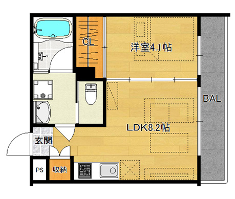 洋4.1×LDK8.2（31.36㎡）03～05号　南向
