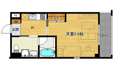 洋8.6×K2.7（28.04㎡）204・304号
