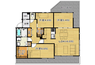 洋6.8×洋4.8×洋5.4×LDK16.8（82.9㎡）303号