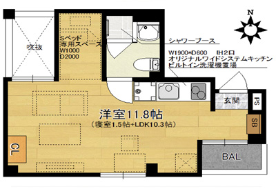 洋11.8K（23.93㎡）201・301・401号